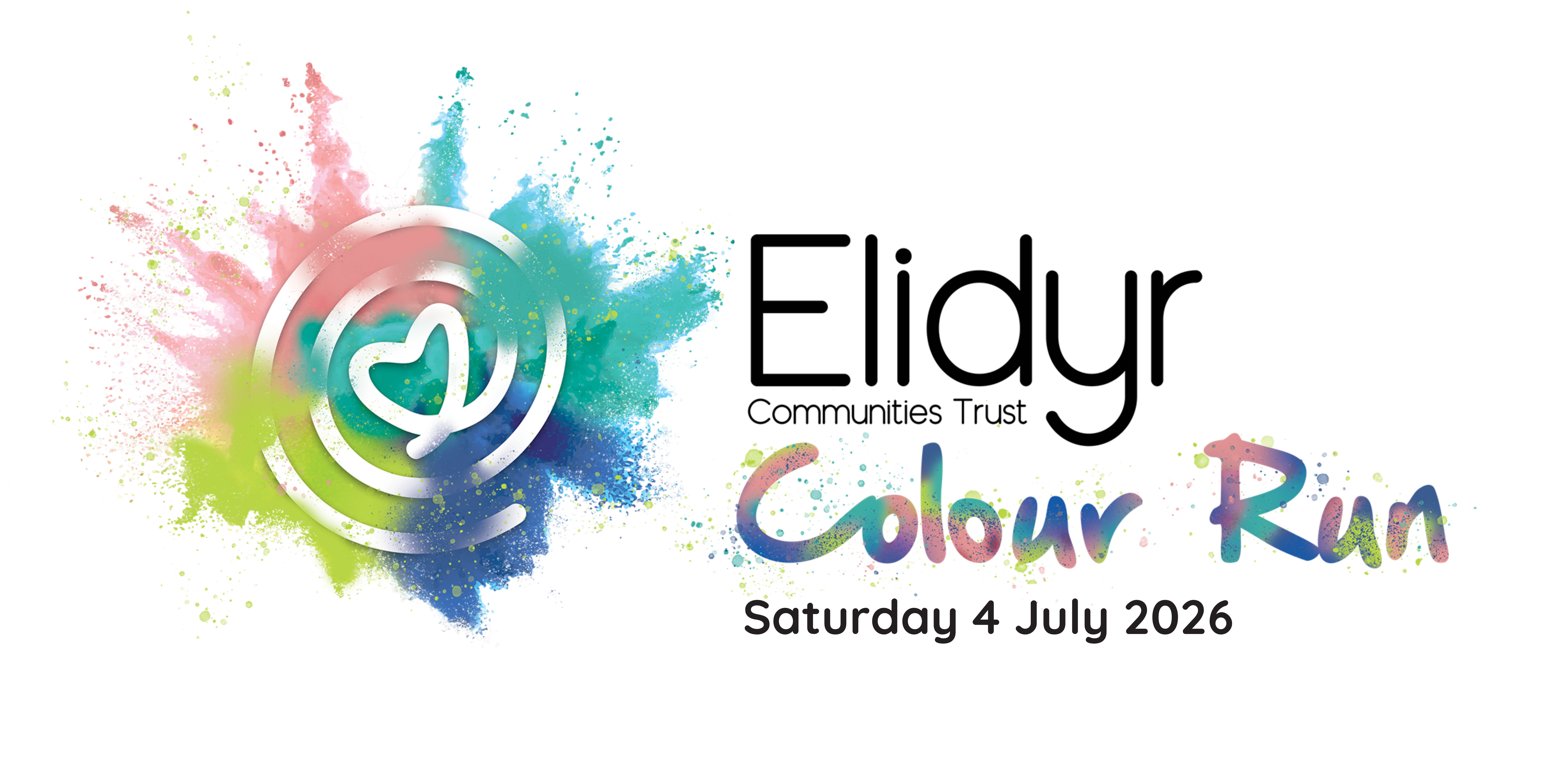 Elidyr Colour Run Saturday 4 July 2026 - a logo with powder exploding