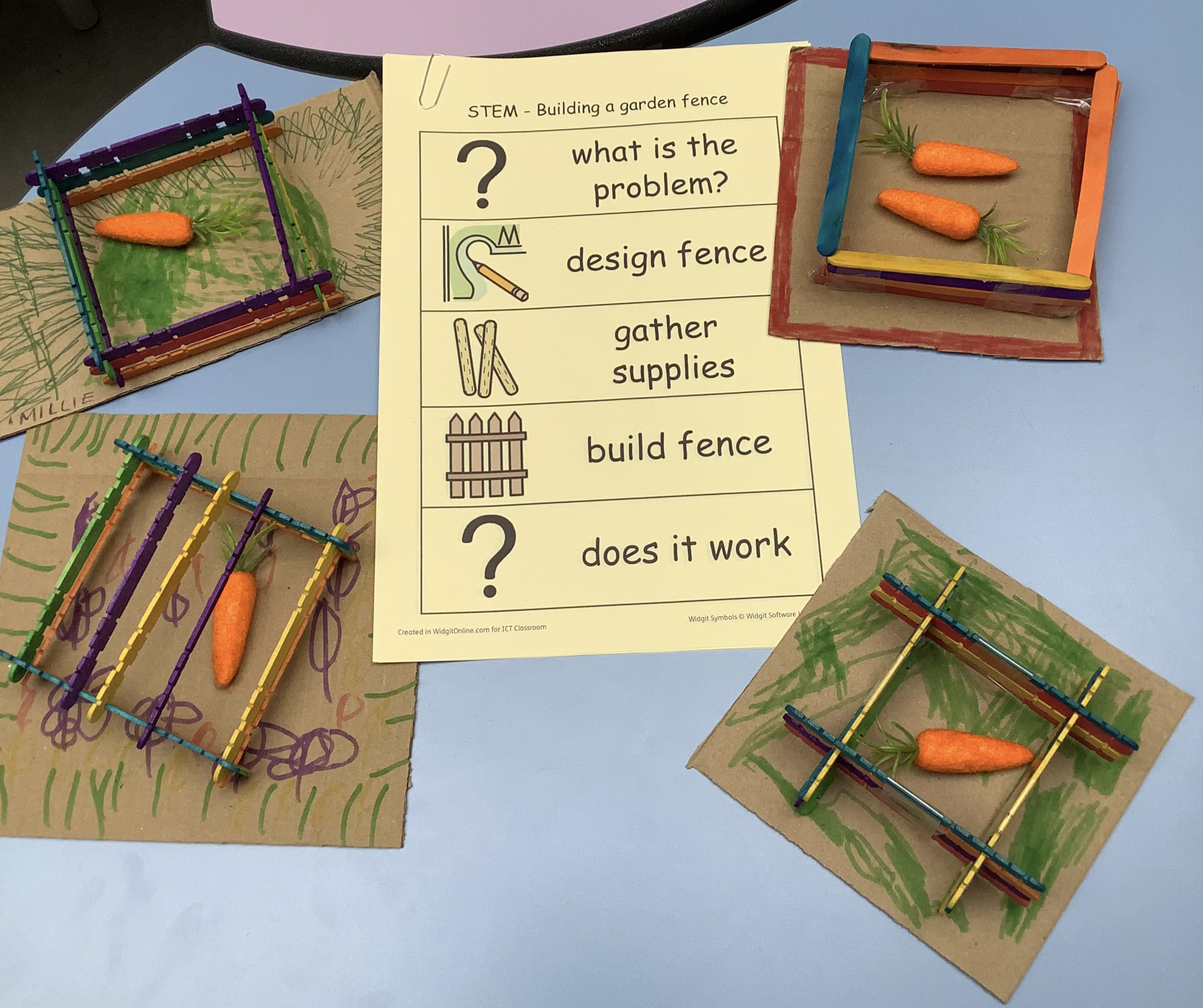 Examples of building fences by learners with ALN