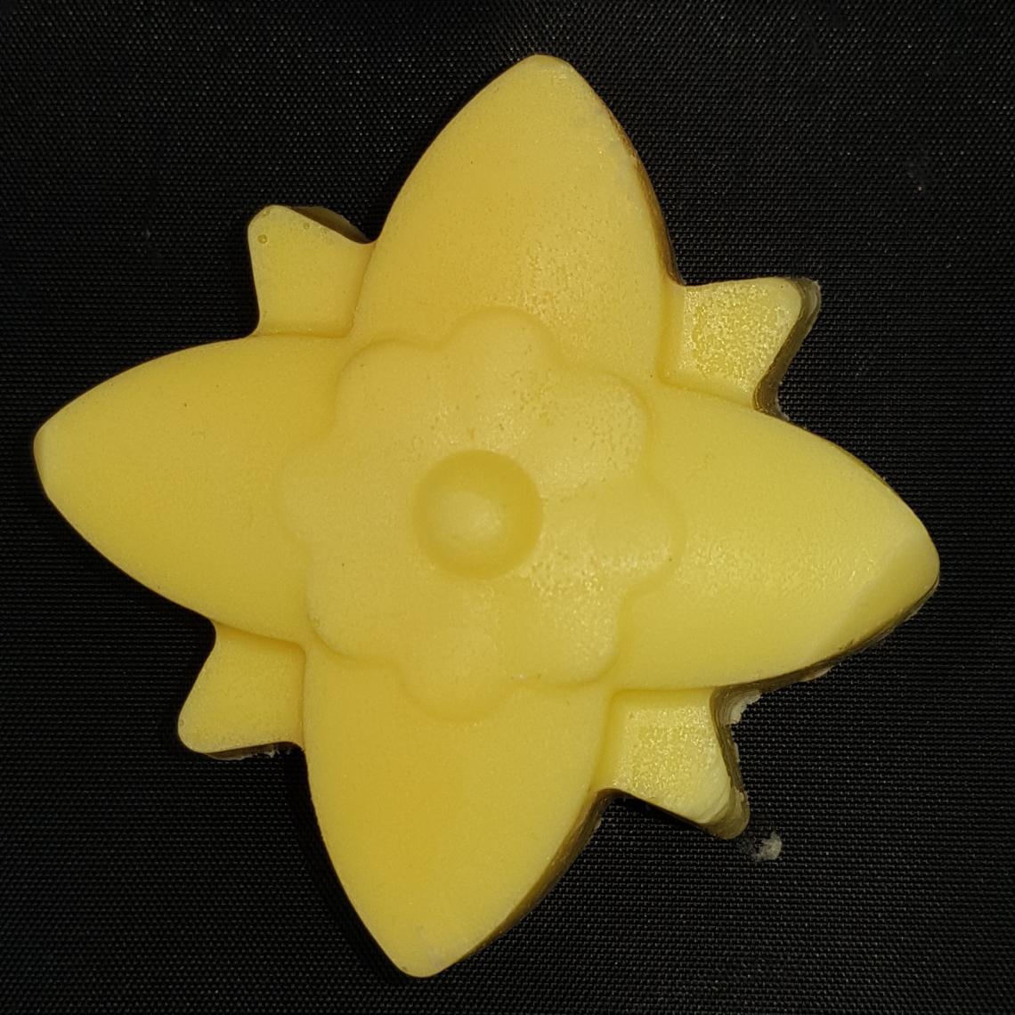 Flower shaped grapefruit soap.
