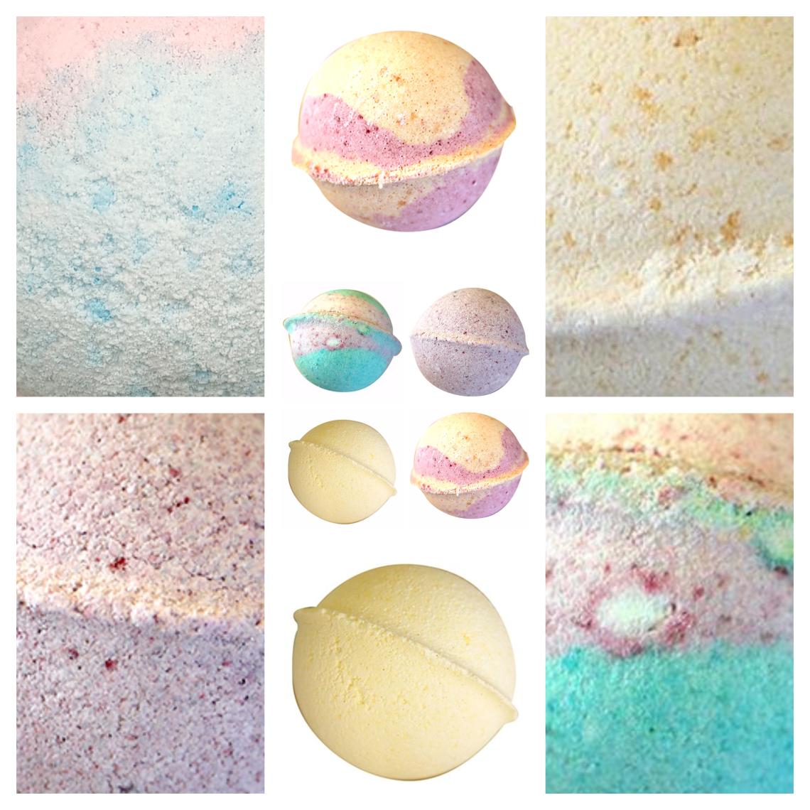 Collage of 10 bath bombs