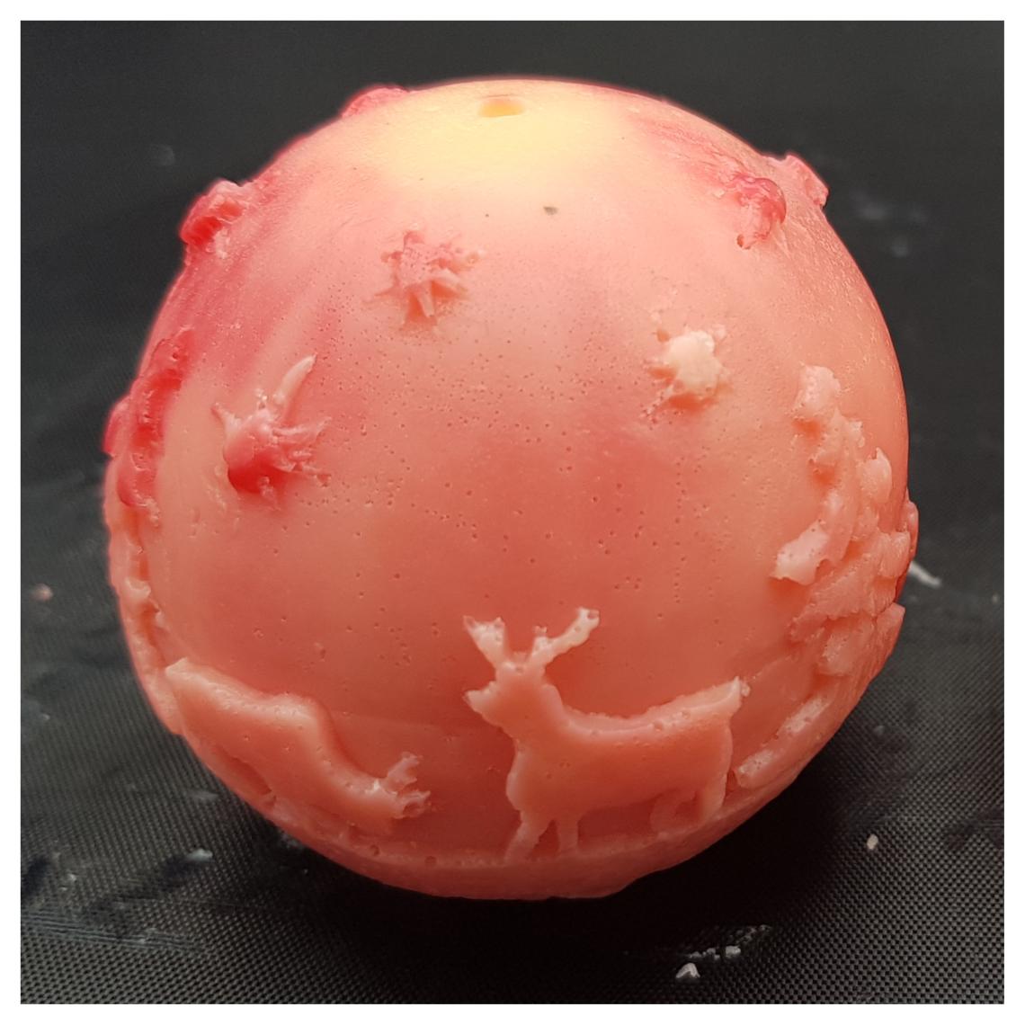 A close up of a rudolph themed soap.