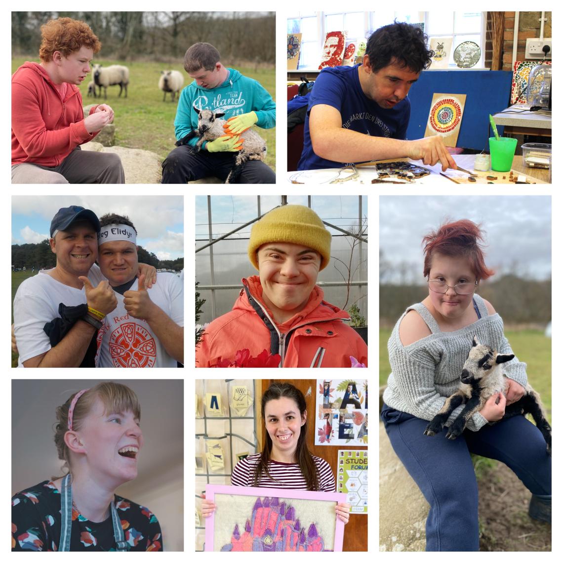 A collage of learners and residents at Elidyr Communities Trust.