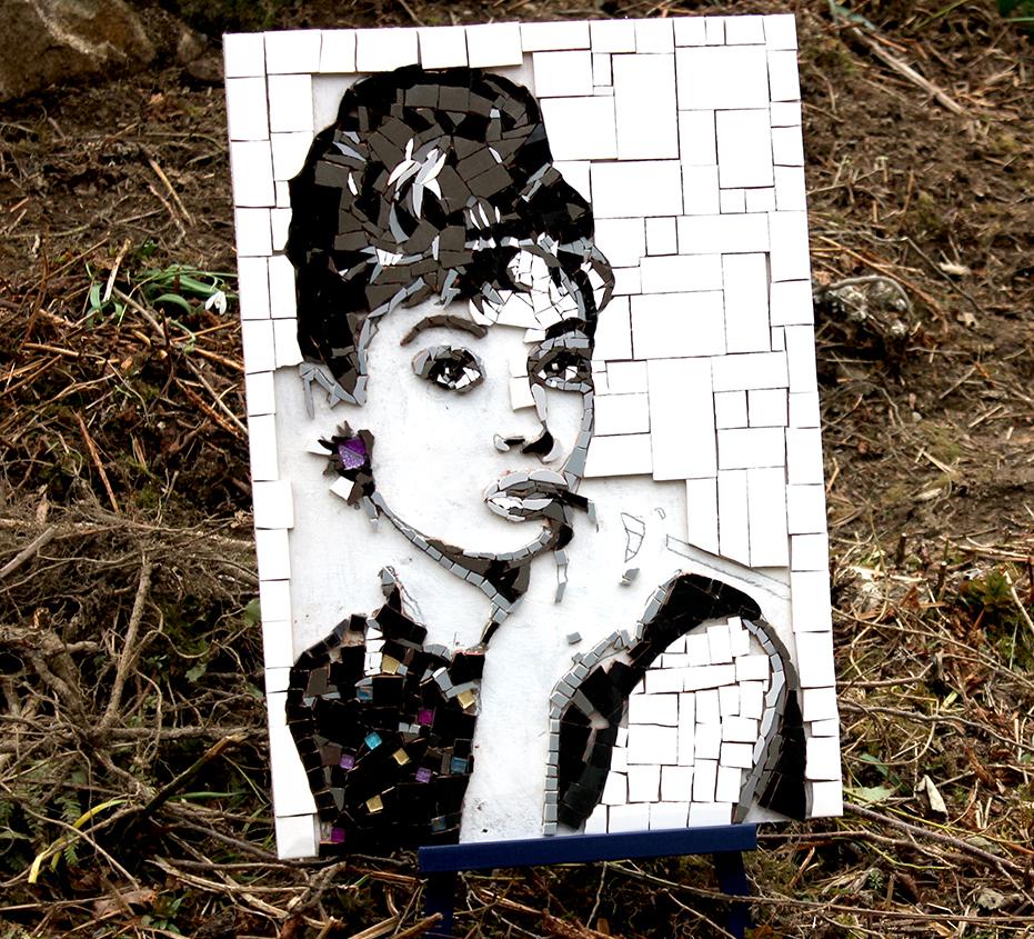 A mosaic of Audrey Hepburn from Elidyr Communities Trust