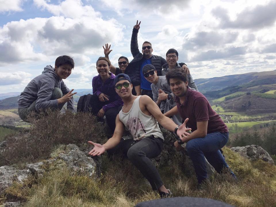 Volunteers at Elidyr Communities Trust on a mountain.