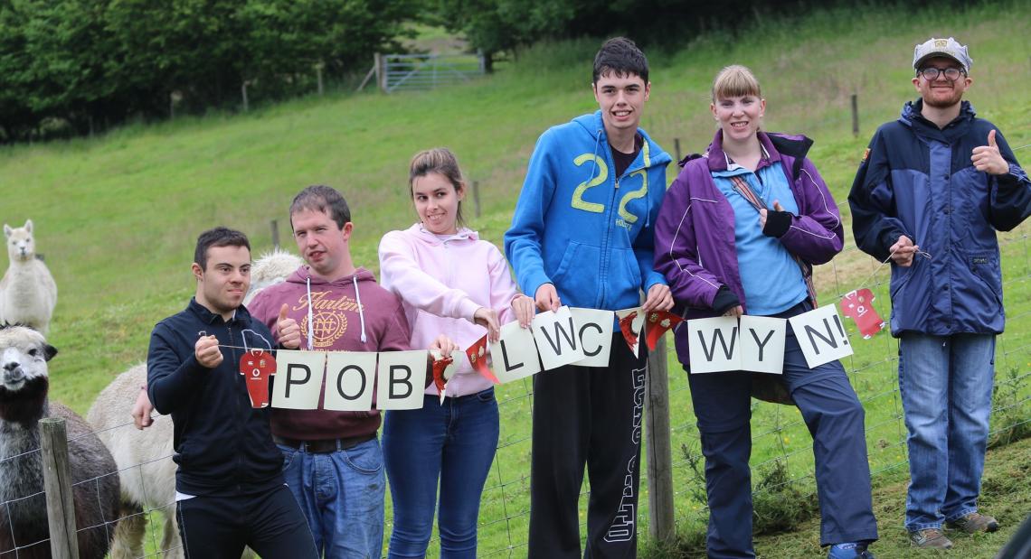 Young people in a field at Elidyr Communities Trust