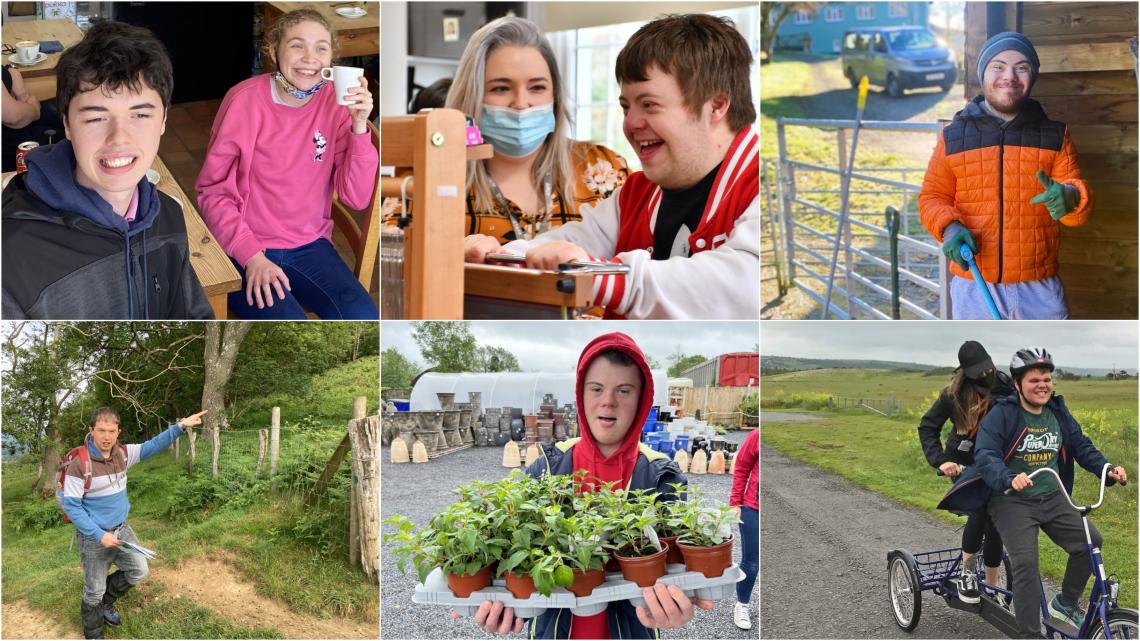 A collage of 6 images showing young people at Elidyr Communities Trust