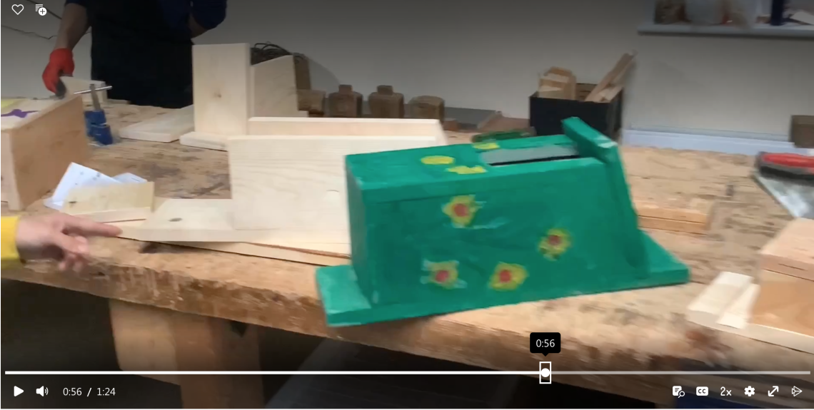 A video still of a bird box