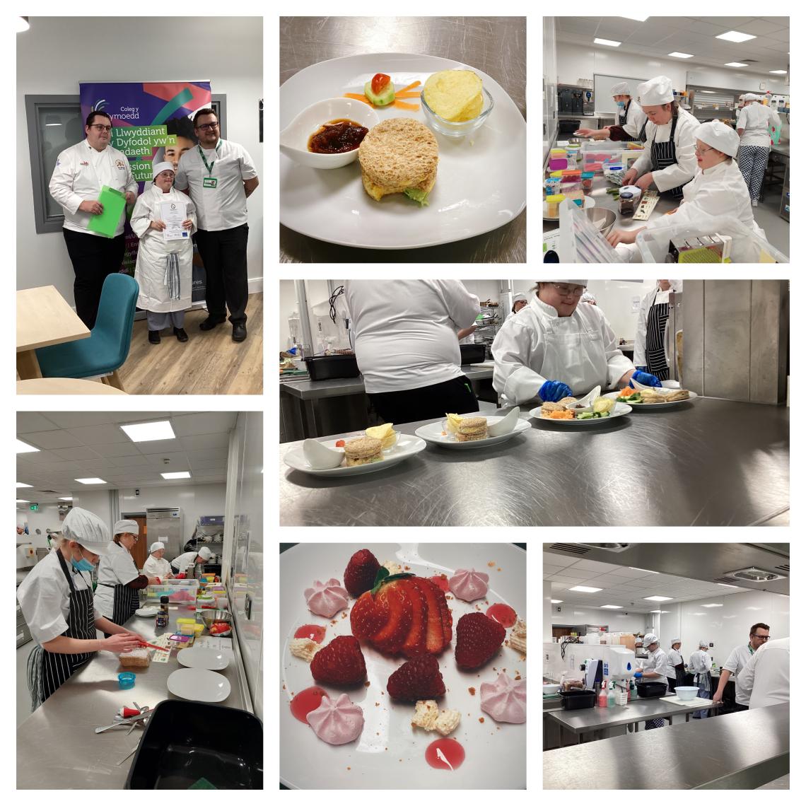 learners at cooking skills competition collage