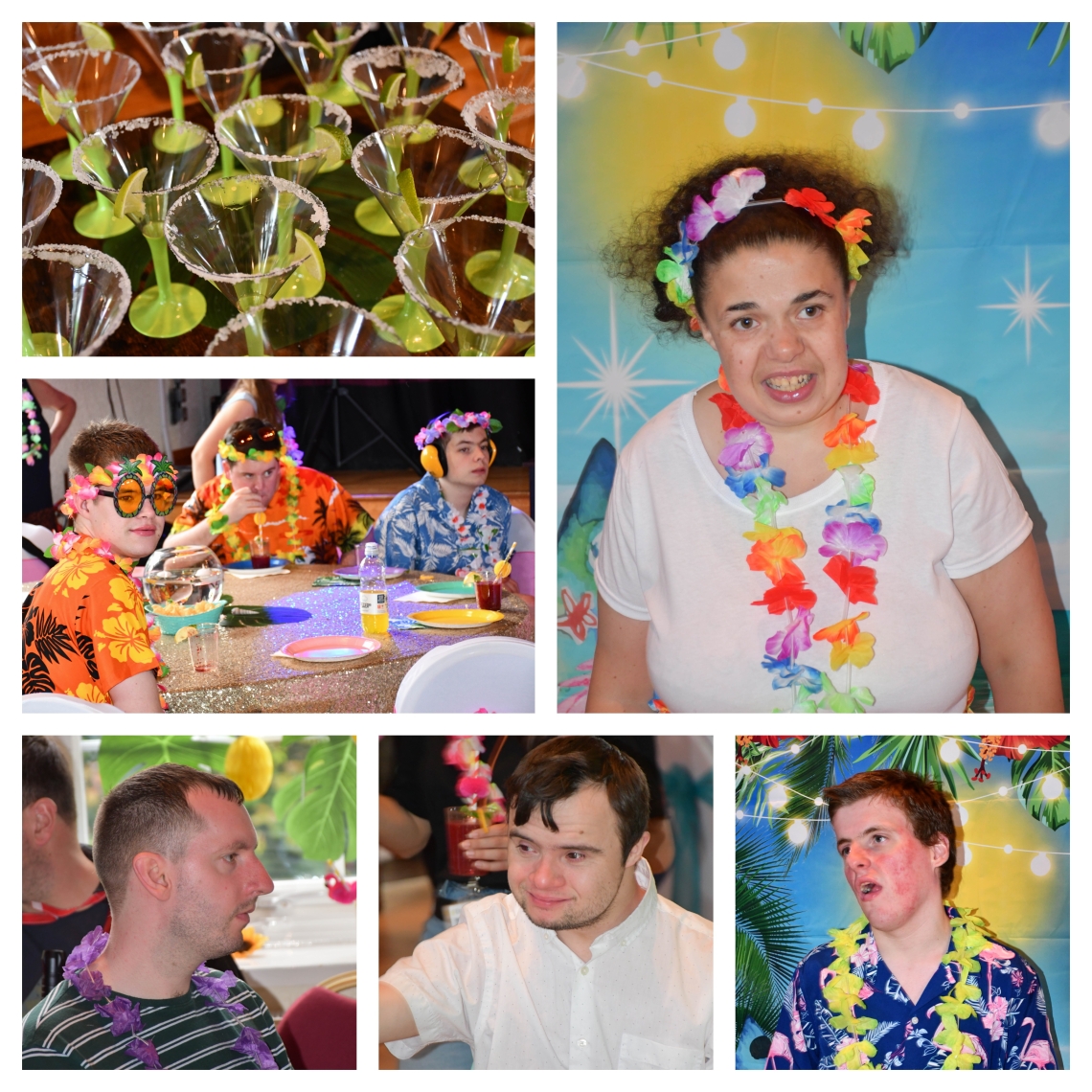 Summer ball collage with learners, glasses