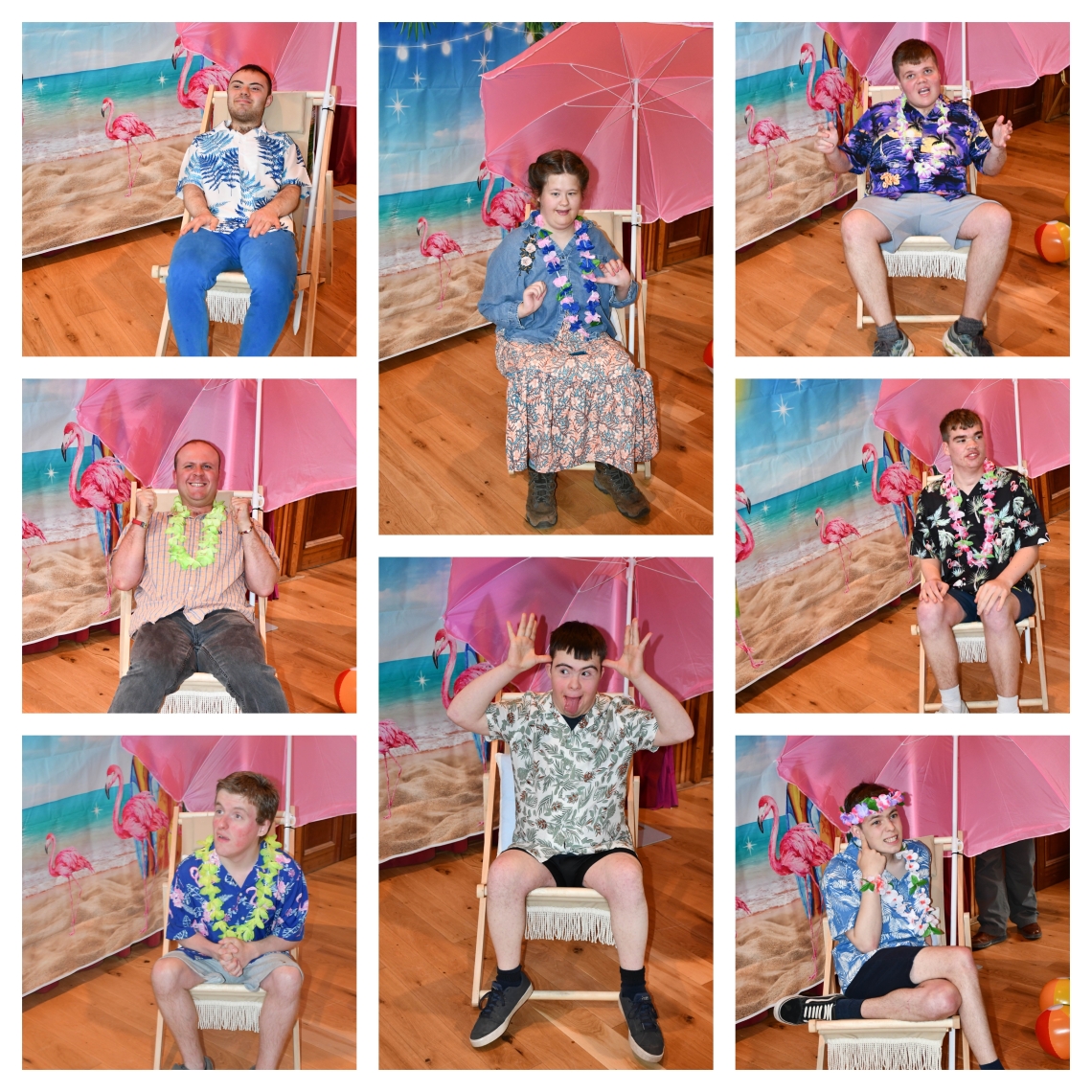 Collage of learners at their summer ball in deckchair