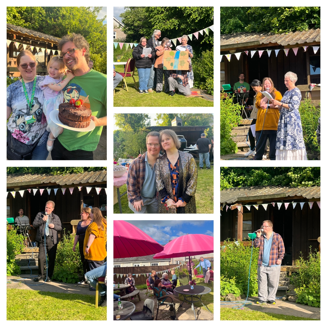 Collage of images from the BBQ at Victoria House