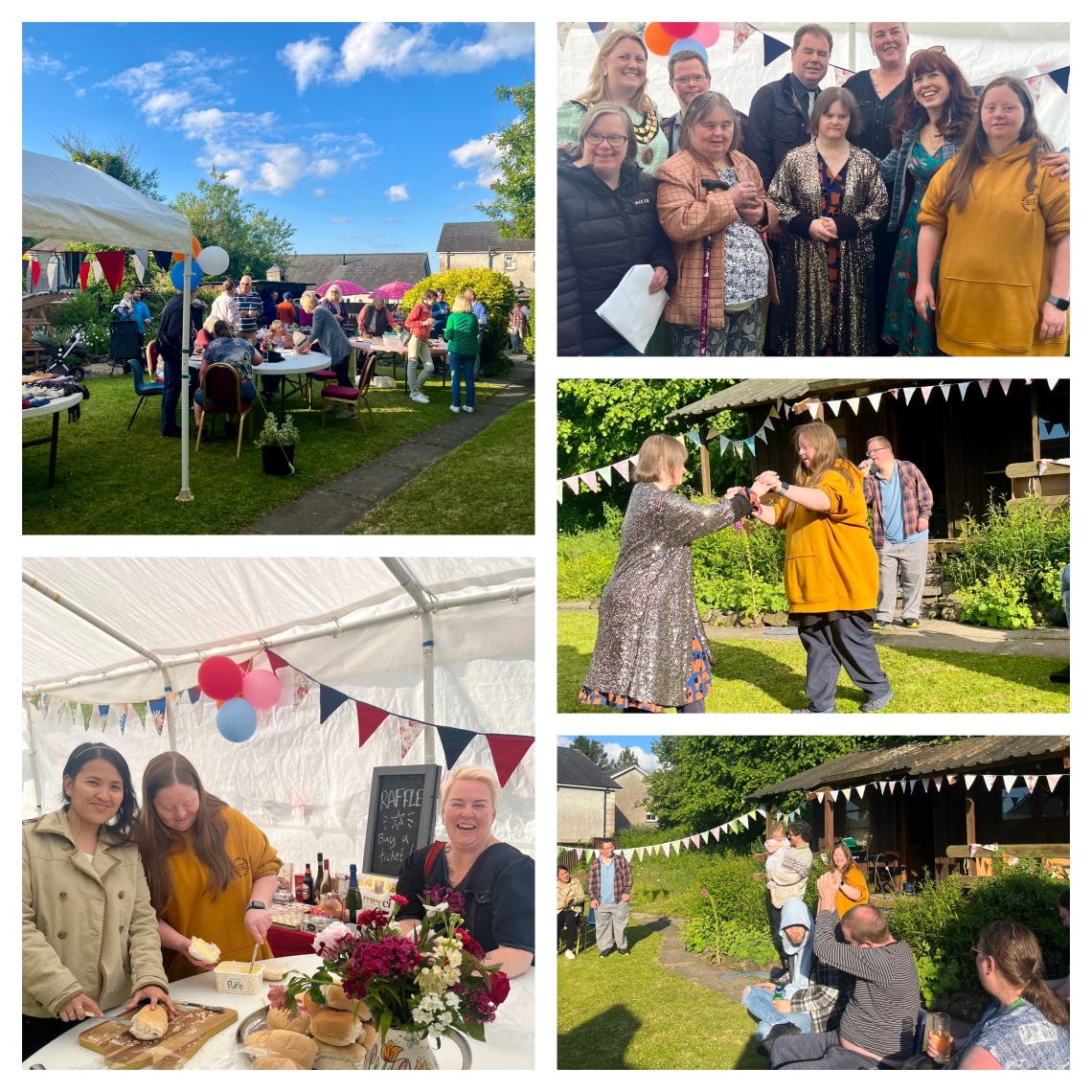 Collage of people having fun at a BBQ