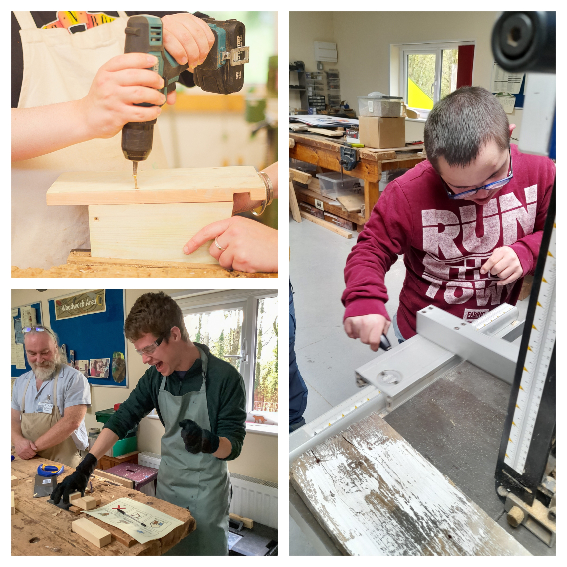 People doing woodwork