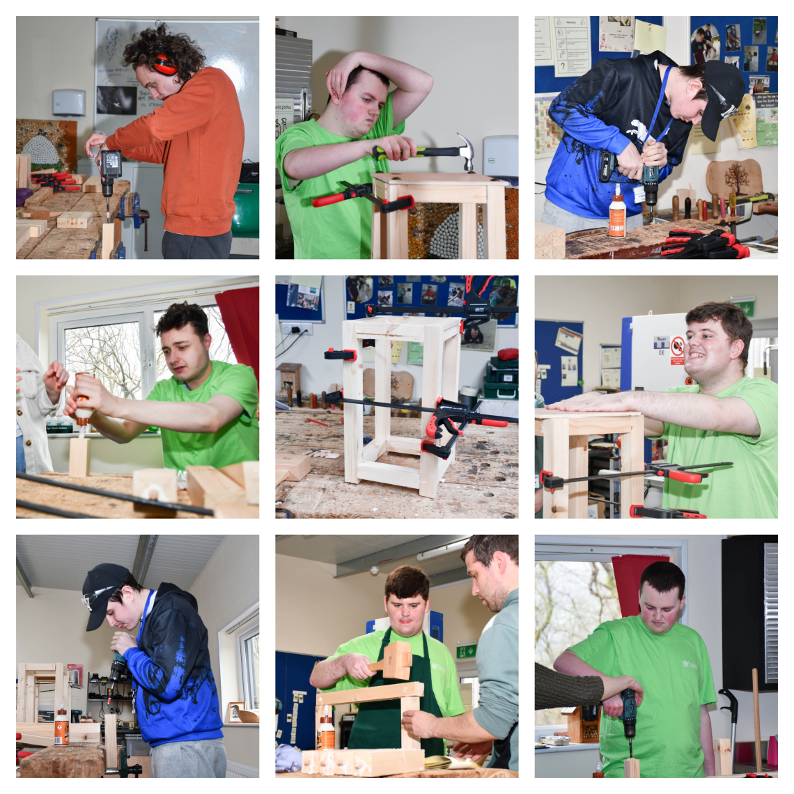Learners in woodwork competition
