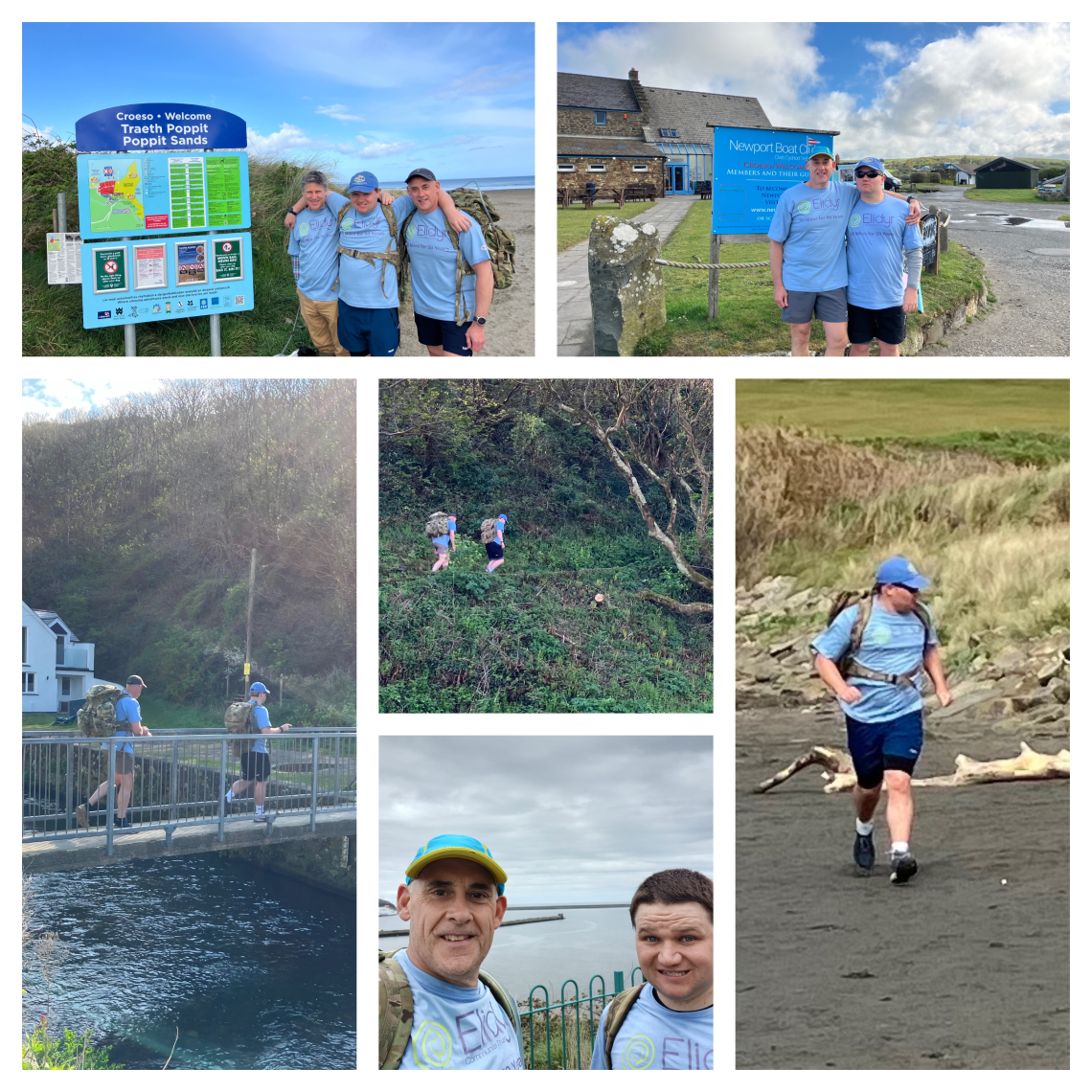 Collage of Ed running during his Big 50 Challenge