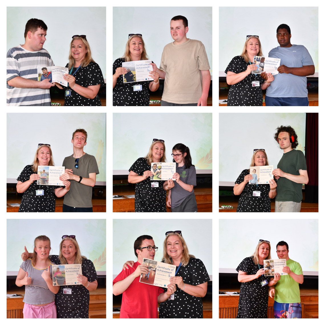 Learners receiving certificates at graduation ceremony