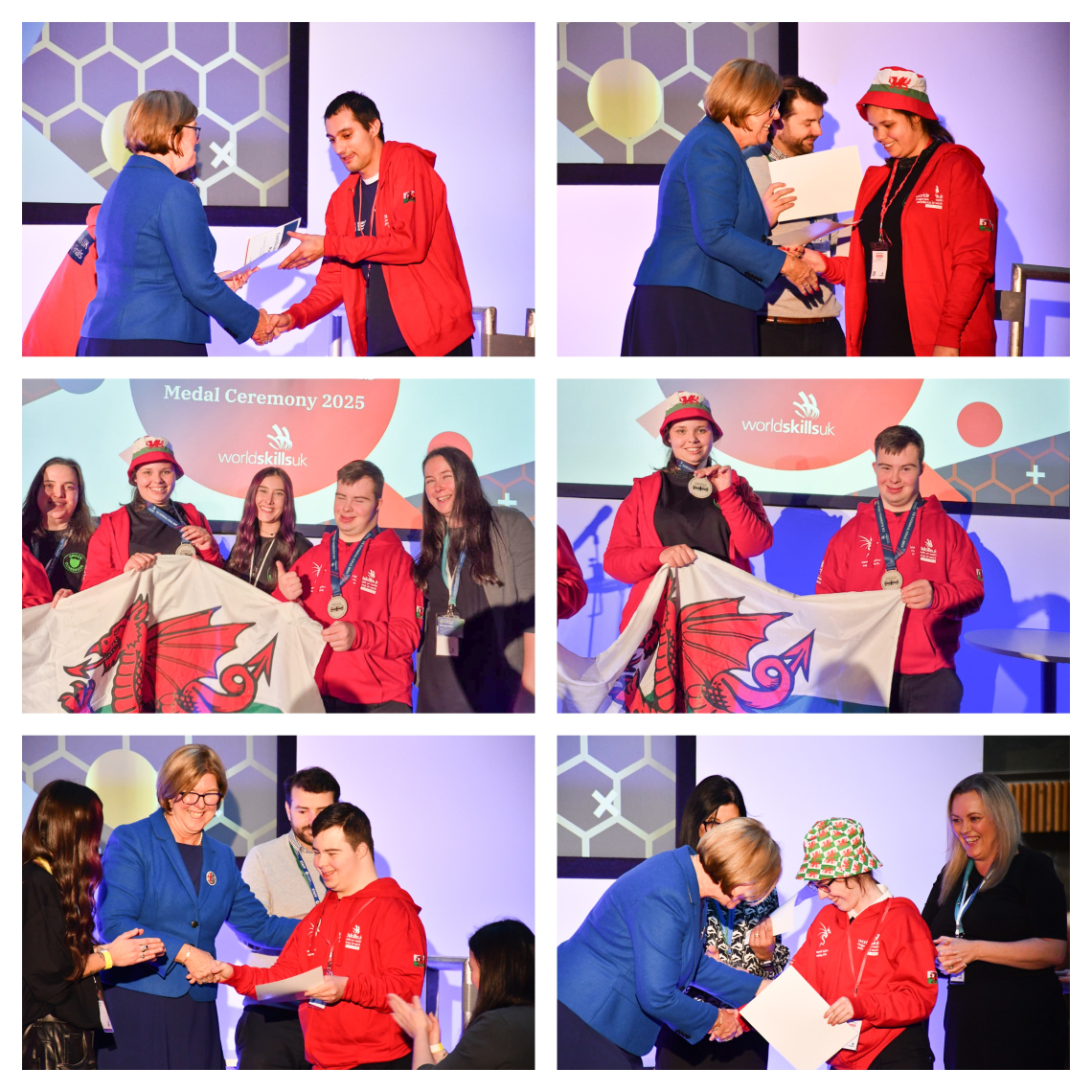 World Skills finals award ceremony, participants with their medals and certificates.