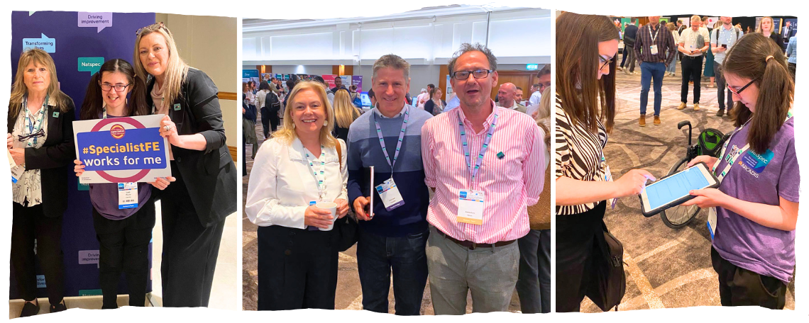 Three images showing delegates at a conference