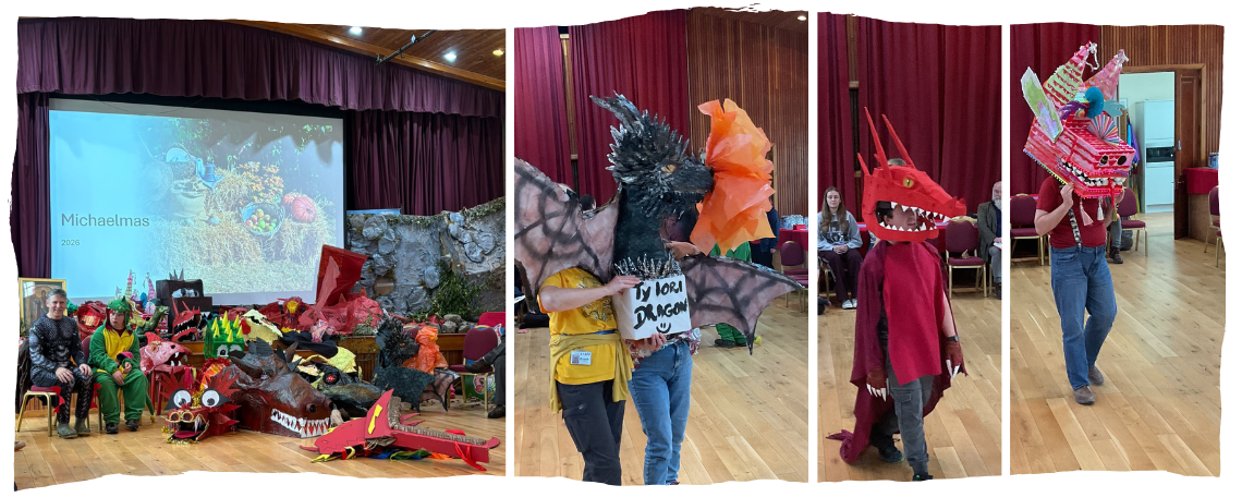 A montage of dragon images