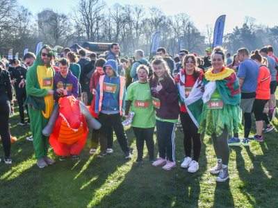 Learners and staff ready for a fun run