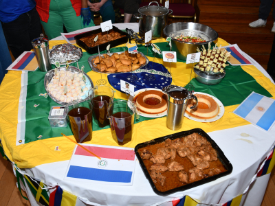 A table laid with food from South Americas