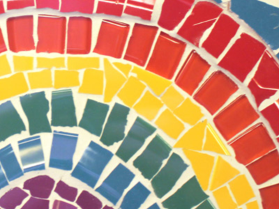 Close up of mosaic rainbow