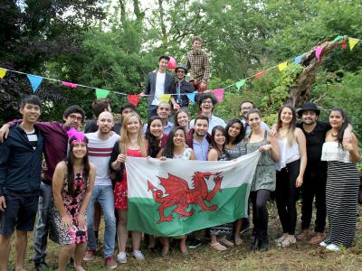 International Volunteers in woods